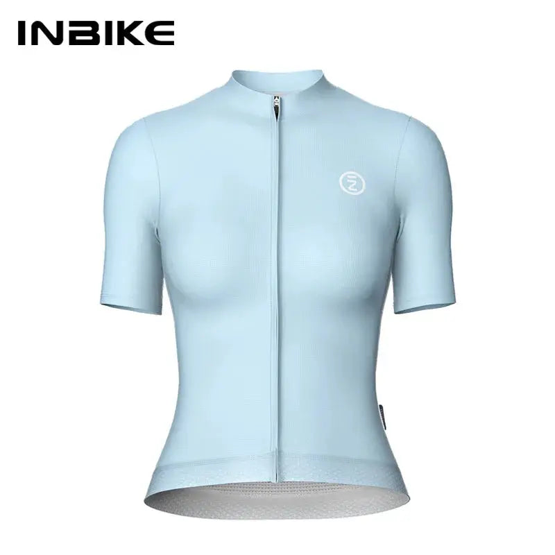 INBIKE Pro Women’s Short Sleeve Jersey Breathable Summer MTB Cycling Clothing with Rear Pocket Bicycle Jersey Quick Dry Clothes