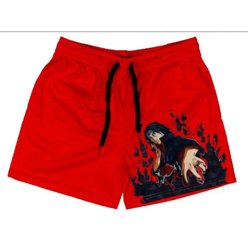 Cartoon anime Naruto one piece peripheral casual sports pants for men and women, home fitness breathable training running shorts