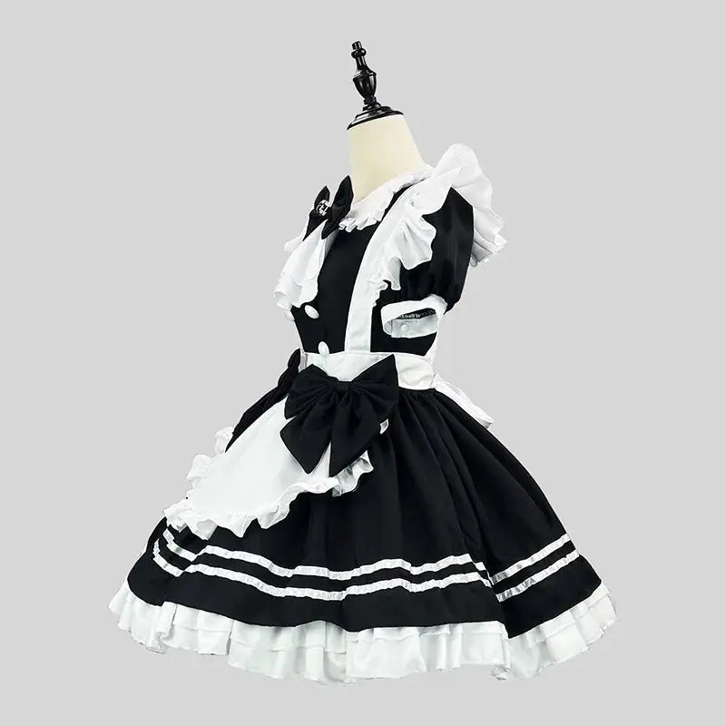 S-5XL Cute Lolita Girl Maid Outfit Black Vintage Suit Anime Cosplay Costume Women Servant Apron Dress Carnival Party Clothing