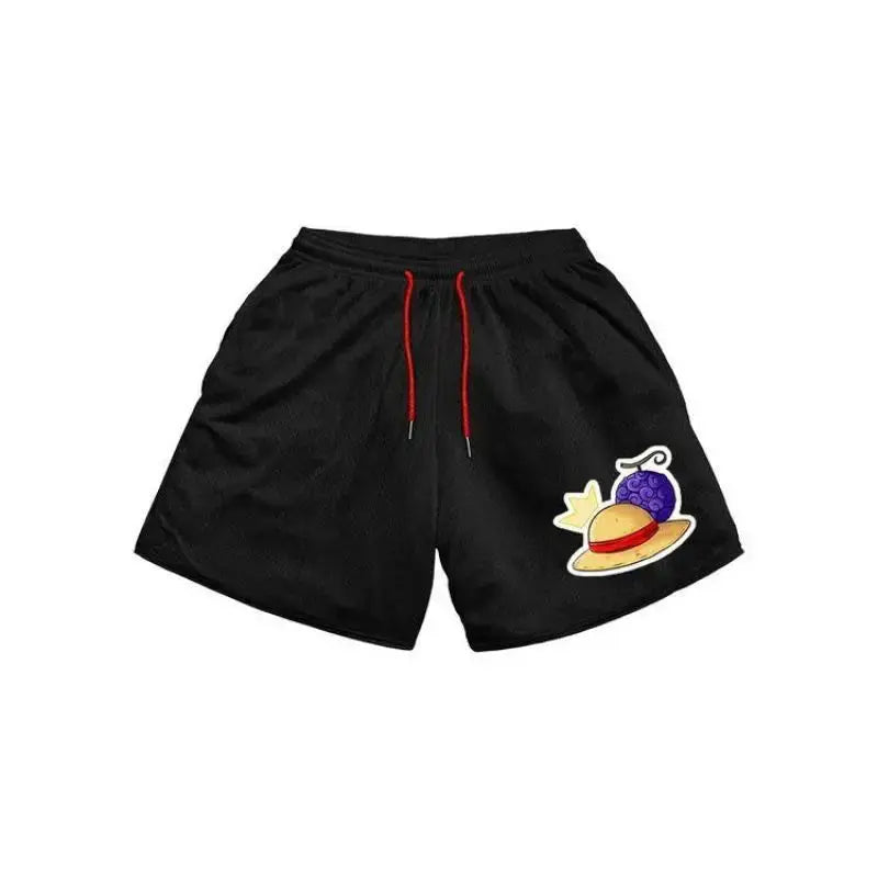 Cartoon anime Naruto one piece peripheral casual sports pants for men and women, home fitness breathable training running shorts