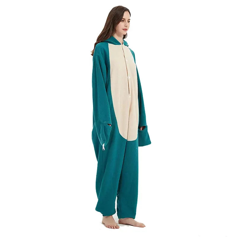 Onesie Snorlax Cosplay Costume Christmas Pajamas Fleece Women One-Piece Kigurumi Full Body Pijama Anime Whole Clothes