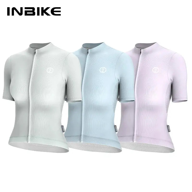 INBIKE Pro Women’s Short Sleeve Jersey Breathable Summer MTB Cycling Clothing with Rear Pocket Bicycle Jersey Quick Dry Clothes