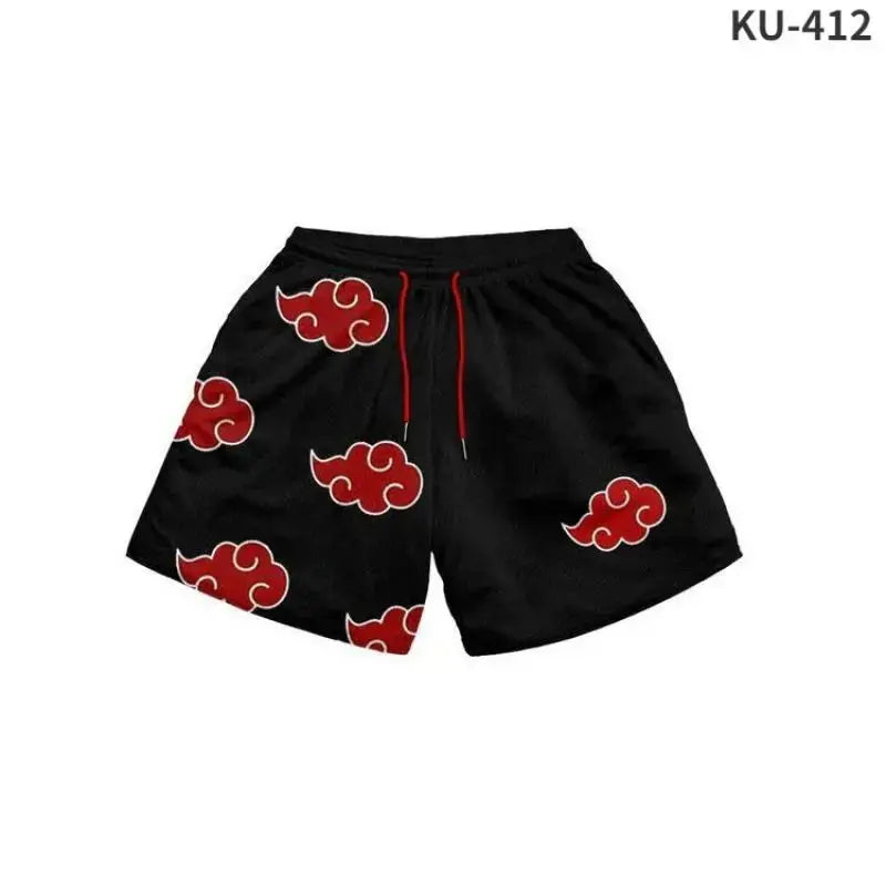 Cartoon anime Naruto one piece peripheral casual sports pants for men and women, home fitness breathable training running shorts