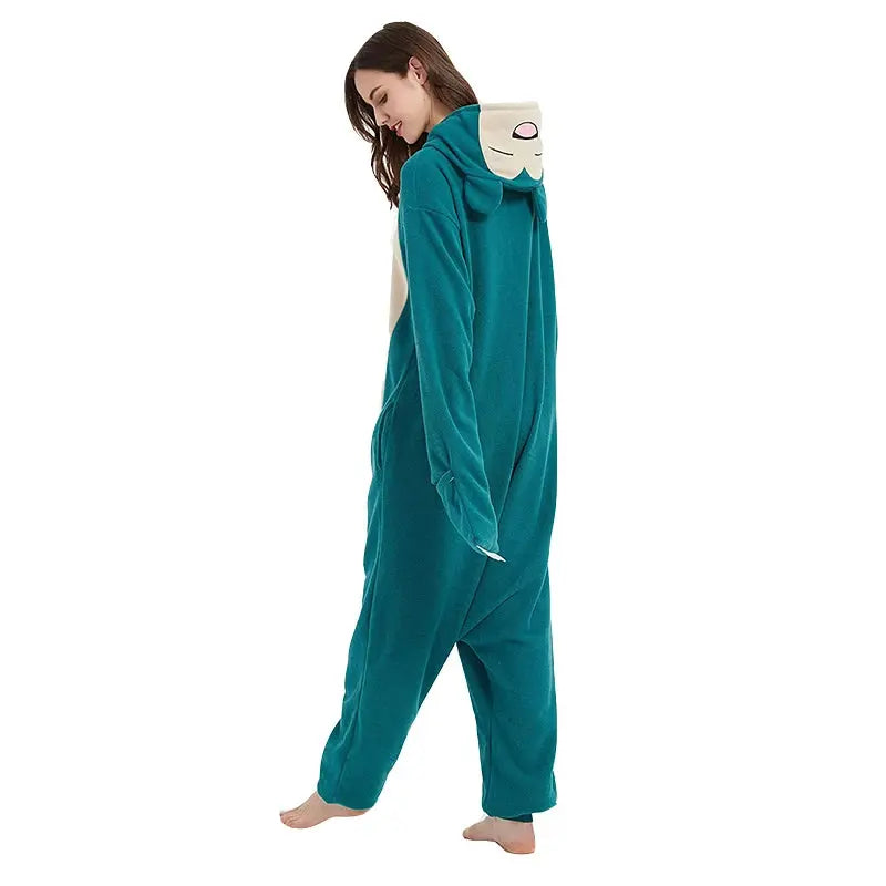 Onesie Snorlax Cosplay Costume Christmas Pajamas Fleece Women One-Piece Kigurumi Full Body Pijama Anime Whole Clothes
