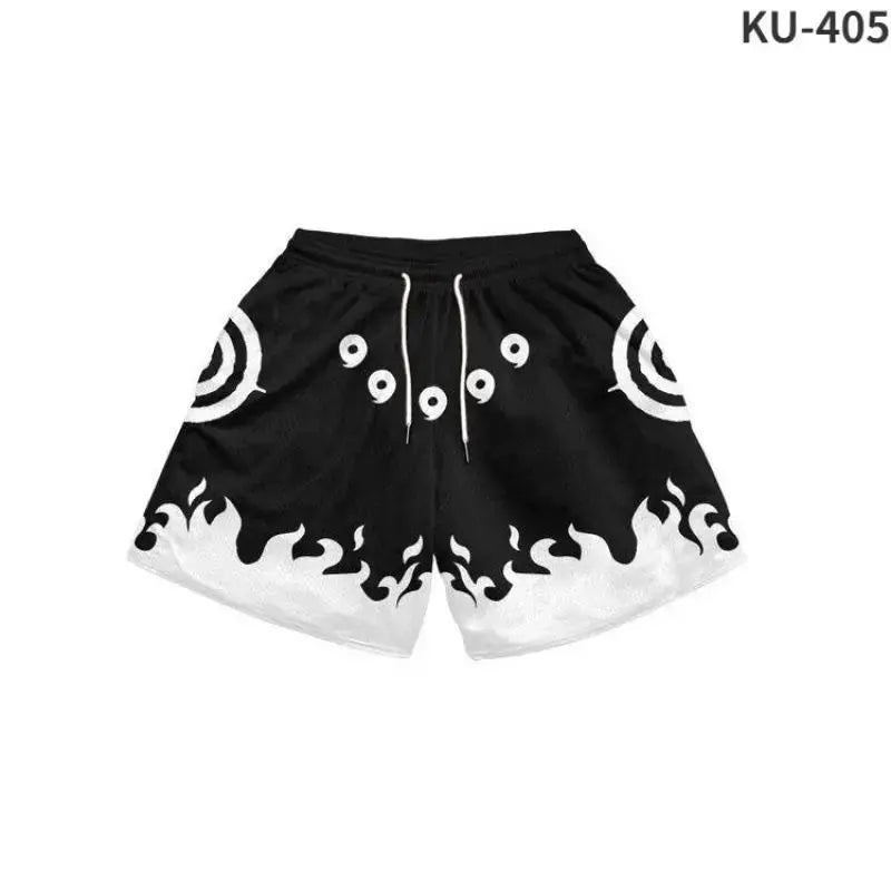 Cartoon anime Naruto one piece peripheral casual sports pants for men and women, home fitness breathable training running shorts
