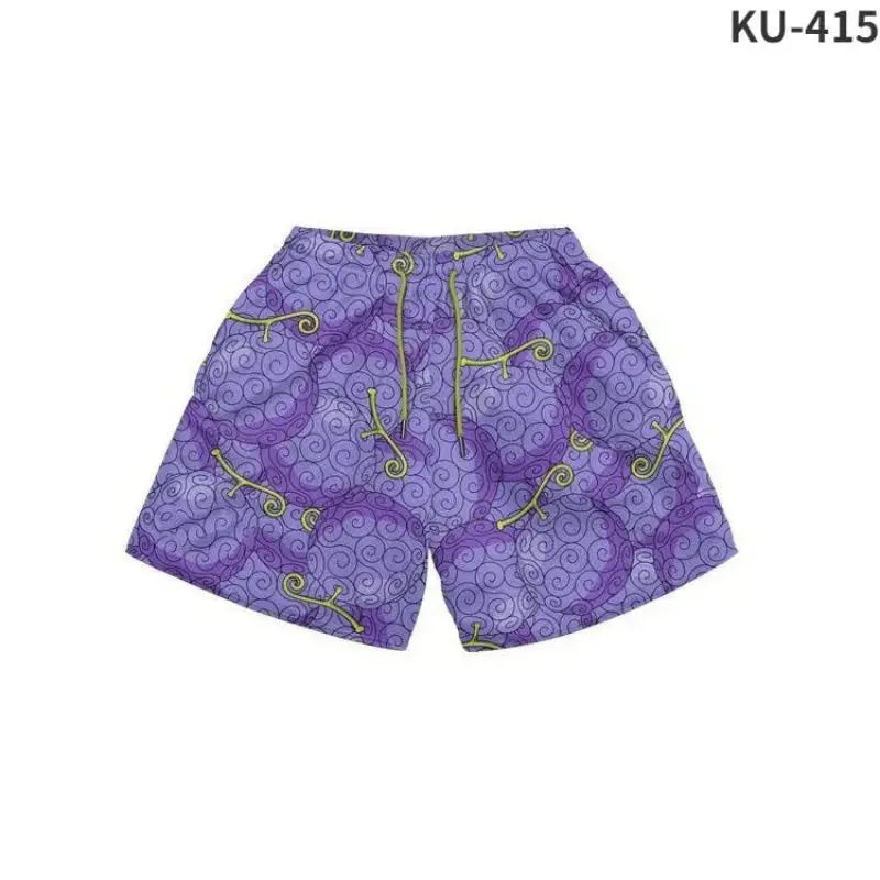 Cartoon anime Naruto one piece peripheral casual sports pants for men and women, home fitness breathable training running shorts